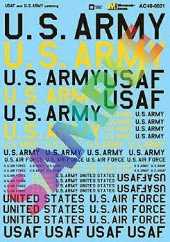 United States Armed Forces - USAX -- Air Force & Army Lettering (yellow, black), O, Microscale Industries Inc AC480031