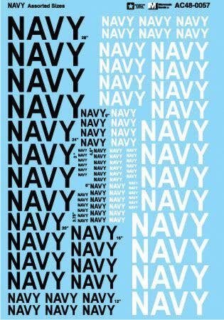 Military Decal Set -- Navy - Various Sizes, 1/48, Microscale Industries Inc AC480057