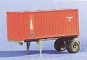 Military - US/NATO (Modern) - Trailers -- MILVAN 20` Single-Axle Container Chassis w/20` Box , HO, Trident Miniatures 90181