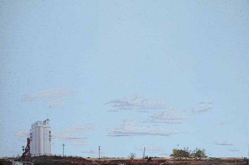 Background Scene 24 x 36′ 60 x 90cm - Instant Horizons(TM) -- Prairie/Grain Elevator, HO, Walthers SceneMaster 709