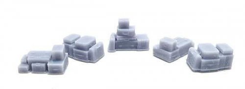 Luggage Stacks -- Unpainted 3D Printed Parts pkg(5), HO, All Scale Miniatures 870986