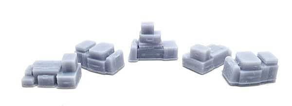 Luggage Stacks -- Unpainted 3D Printed Parts pkg(5), HO, All Scale Miniatures 870986