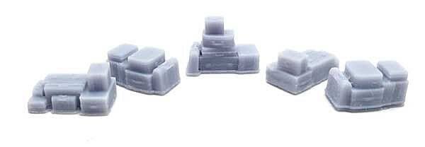 Luggage Stacks -- Unpainted 3D Printed Parts pkg(5), N, All Scale Miniatures 1600986
