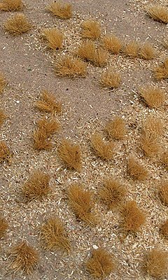 Grassland Mat (Earth Base w/Grassy Tufts) - 5 x 7′ 12.7 x 17.8cm Sheet -- Golden, All Scales, JTT Miniature Tree 95603