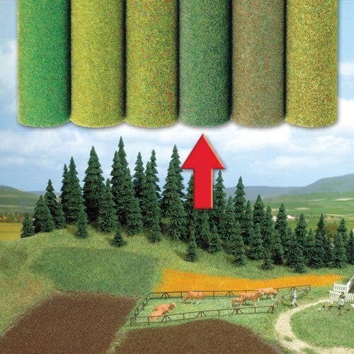 Large Grass Mat -- Grass w/Colored Shadows 78-3/4 x 31-1/2′ 200 x 80cm, All Scales, Busch Gmbh & Co Kg 7233