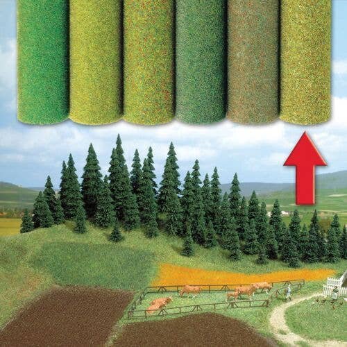 Large Grass Mat -- 4-Color Mix - 78-3/4 x 31-1/2′ 200 x 80cm, All Scales, Busch Gmbh & Co Kg 7236