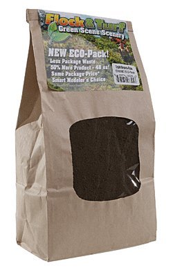 Flock & Turf Ground Cover ECO Pack Bag - 48oz 1.4L -- Fine - Light Brown, All Scales, Scenic Express 830E