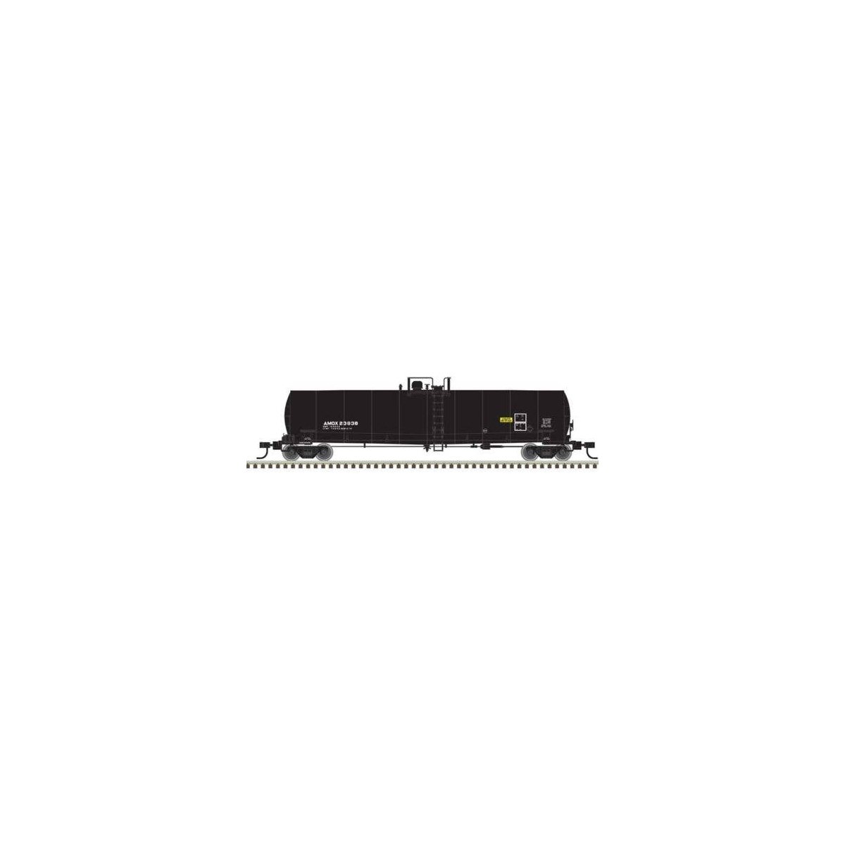 ACF 23,500-Gallon Tank Car - Ready to Run - Master(R) -- Amoco AMOX 23930 (black, reporting marks only), HO, Atlas Model Railroa