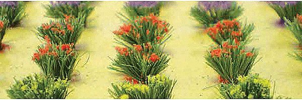 Detachable Bushes pkg(30) -- Flowers 3/8′ 1cm Tall, HO, JTT Miniature Tree 95581