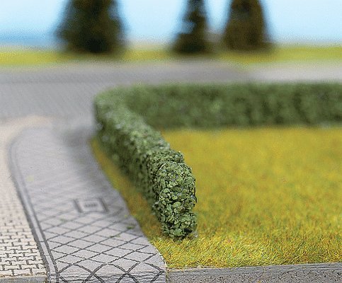 Hedges - 19-5/8` 50cm Long -- Dark Green - 5/8 x 3/8` 1.5 x .8cm pkg(2), All Scales, Noch Gmbh & Co 21514