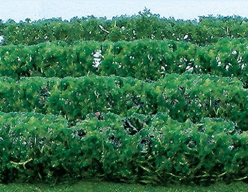 Flowering Hedges - 8 Pieces - Each 4-1/2 x 3/8 x 5/8′ 12 x 1 x 1.6cm -- Green, HO, JTT Miniature Tree 95515