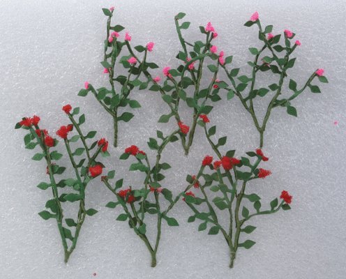 Rose Bushes -- 1-3/8′ 3.5cm pkg(6), HO, JTT Miniature Tree 95539