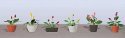 Assorted Potted Flower Plants -- Set 3 pkg(6), HO, JTT Miniature Tree 95569