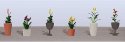 Assorted Potted Flower Plants -- Set 4 pkg(6), HO, JTT Miniature Tree 95571