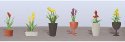 Assorted Potted Flower Plants -- Set 2 pkg(6), HO, JTT Miniature Tree 95567