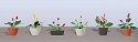 Assorted Potted Flower Plants -- Set 3 pkg(6), O, JTT Miniature Tree 95570