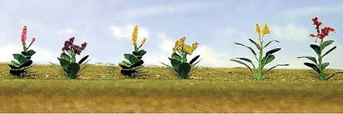 Assorted Flower Plants -- Set 4 pkg(10), O, JTT Miniature Tree 95564