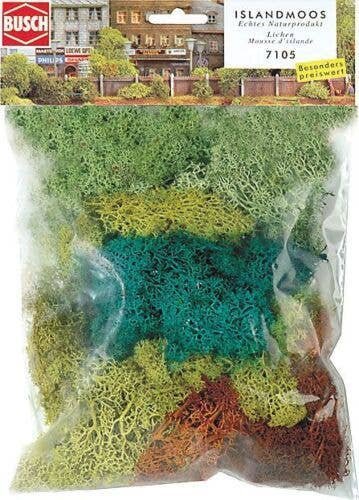 Lichen -- Light Green, Dark Green, Yellow & Brown 2-1/2oz 70g, All Scales, Busch Gmbh & Co Kg 7105