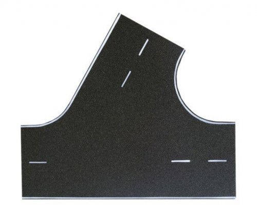 Weathered Asphalt Street 60-Degree Intersection -- 8-11/16 x 7-11/16′ 22 x 19.5cm, HO, Vollmer Gmbh 48262