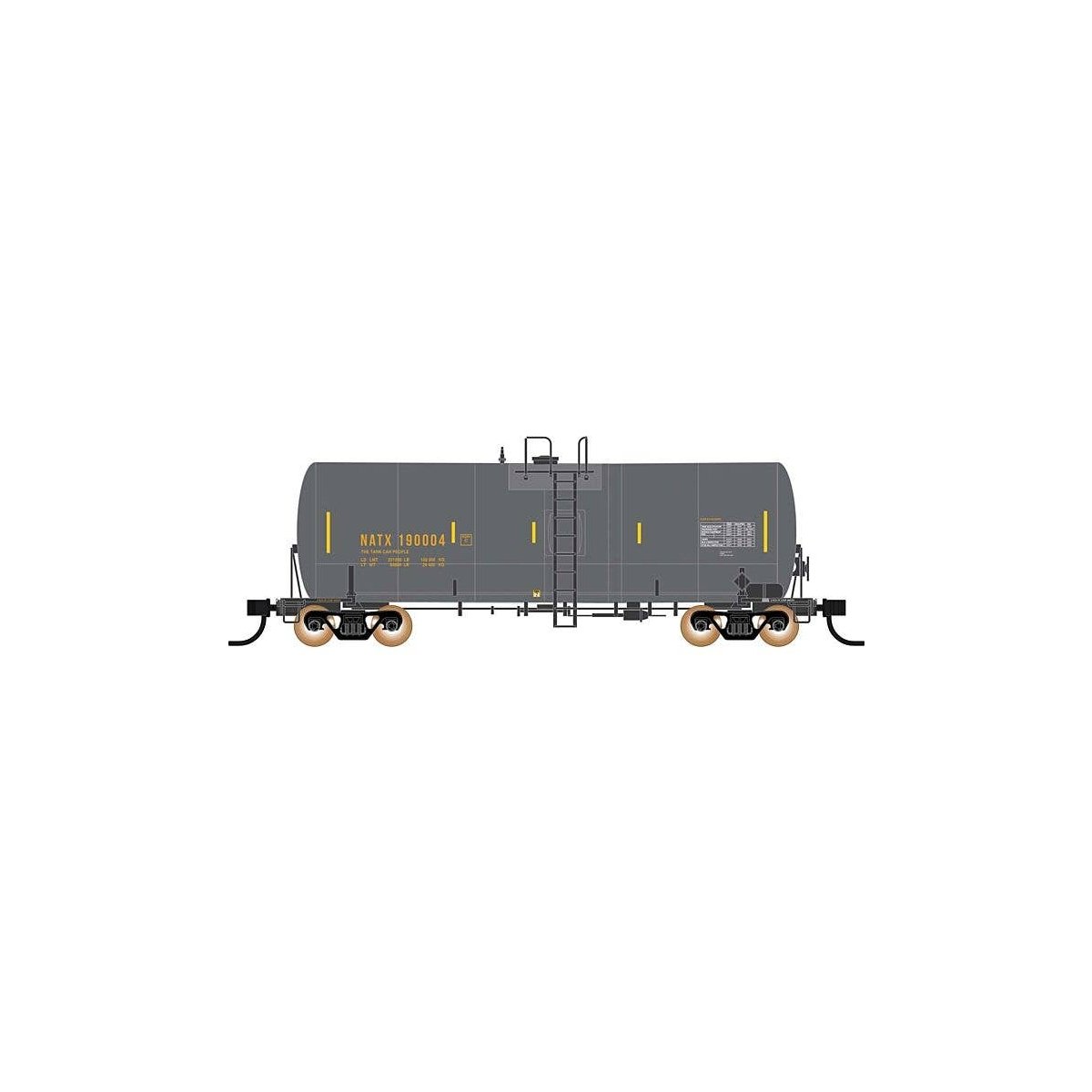 Trinity 19,600-Gallon Tank Car - Ready to Run -- NATX (Post 2005, gray, yellow), HO, Intermountain Railway Company 47825