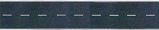 Flexible Self Adhesive 2-Lane Paved Highway -- Straight (white markings) 48′ 120cm, HO, Busch Gmbh & Co Kg 9710