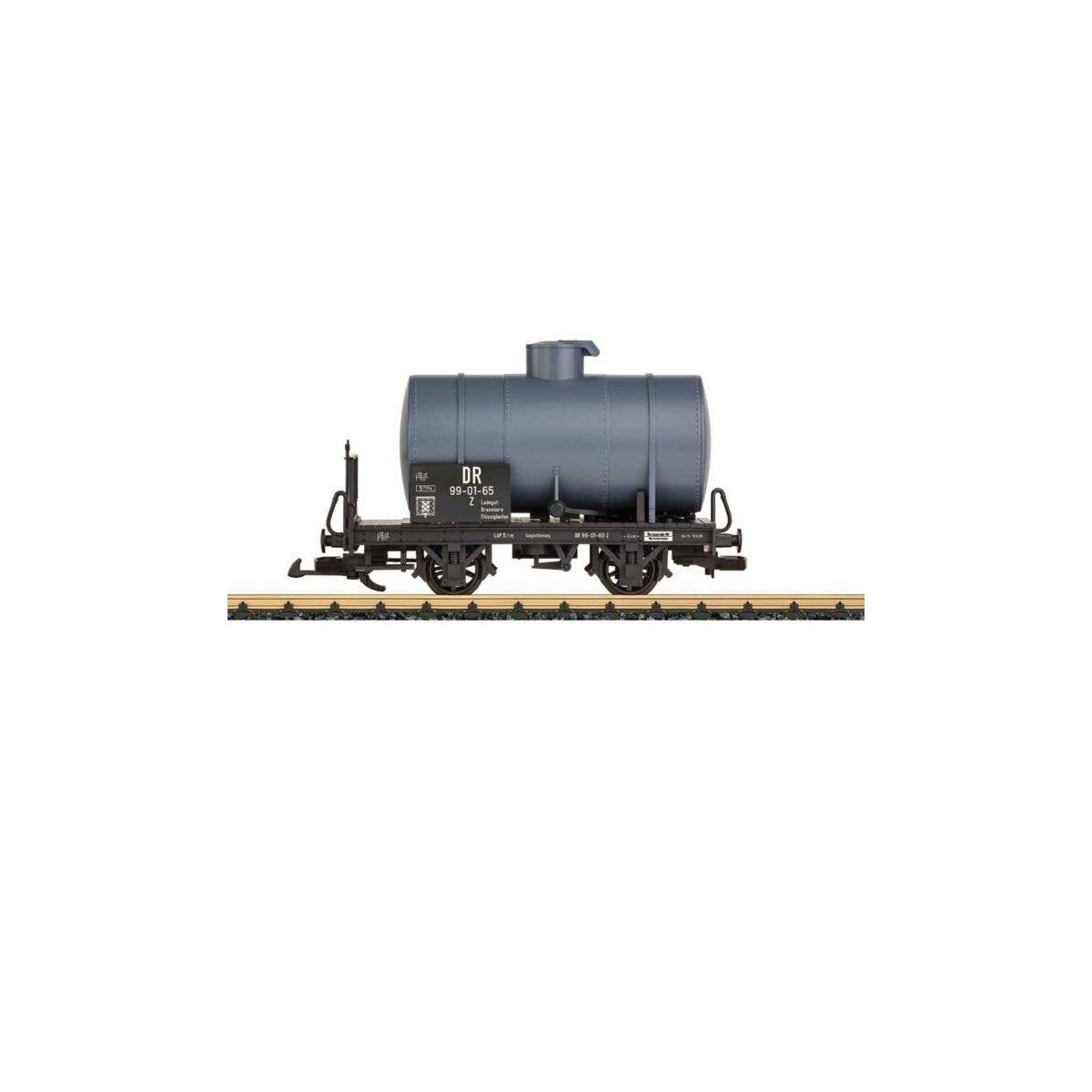 2-Axle Tank Car - Ready to Run -- German State Railroad DR (Era III, gray, black), G, LGB 40556