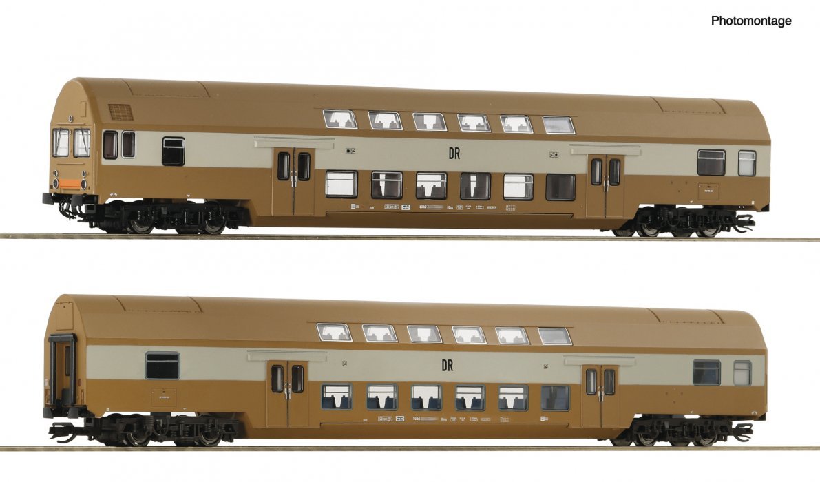 2 piece set (1): Double-deck coaches, DR, TT, Roco 6280025