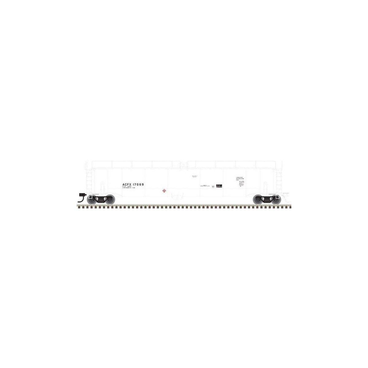 ACF 33,000 Gallon Tank Car - Ready to Run - Master(R) -- ACFX 17069 (white, black), N, Atlas Model Railroad Co. 50005364