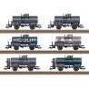 2-Axle Tank Car 6-Pack - Ready to Run -- 6 Different Era III Cars, HO, Trix 24170