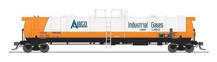 High-Capacity Cryogenic Tank Car - Ready to Run -- AirCo (white, orange, black, blue), HO, Broadway Limited Imports 8039