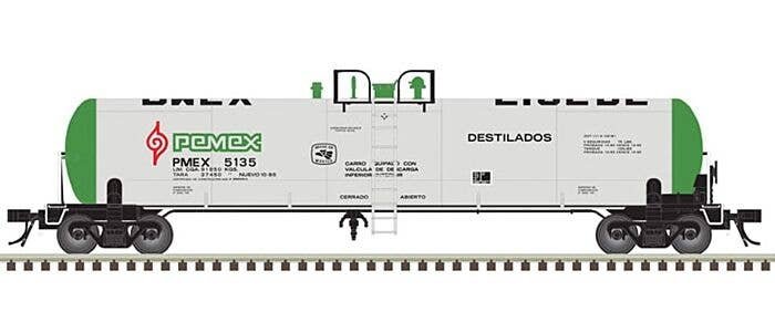 GATX 20,700-Gallon Tank Car - Ready to Run - Master(R) -- Pemex PMEX 5143 (white, green), HO, Atlas Model Railroad Co. 20005401