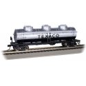40′ 3-Dome Tank Car - Ready to Run - Silver Series(R) -- Texaco 7518, HO, Bachmann Industries 17112