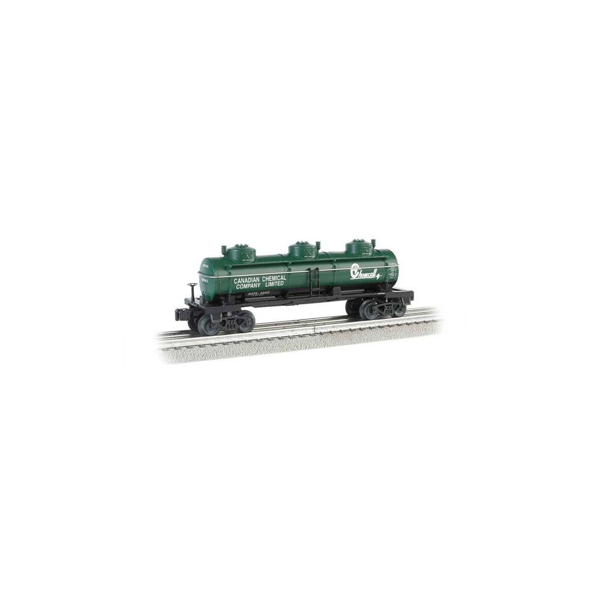 3-Dome Tank Car - 3-Rail - Ready to Run - Williams(TM) -- Chemcell GATX 54442 (blue, black, white), O, Bachmann Industries 4711