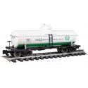Single-Dome Tank Car - Ready to Run -- Quaker State 767 (white, green, yellow), G, Bachmann Industries 95004