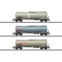 Type Zans 25,096-Gallon Four-Axle Tank Car 3-Pack - 3-Rail - Ready to Run -- Ermewa (Era VI 2015, gray, red), HO, Marklin, Inc 4