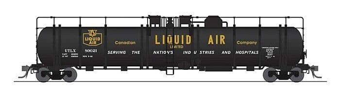 High-Capacity Cryogenic Tank Car 2-Pack - Ready to Run -- Canadian Liquid Air (black, yellow, white), HO, Broadway Limited Impor