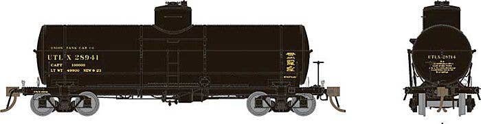 Union Tank Car 10,000-Gallon X-3 Tank Car - Ready to Run -- Union Tank Car UTLX (1930s Scheme black, yellow), HO, Rapido Trains 