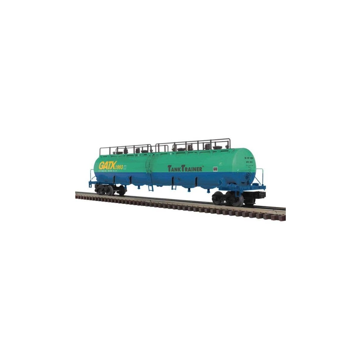 20,000-Gallon 4-Compartment Tank Car - 2-Rail - Ready to Run - Premier -- GATX (TankTrailer, green, blue, yellow), O, Atlas O 30