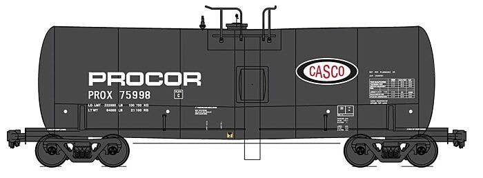 Trinity 19,600-Gallon Tank Car - Ready to Run -- Casco Procor PROX (black, white, red, blue), HO, Intermountain Railway Company 