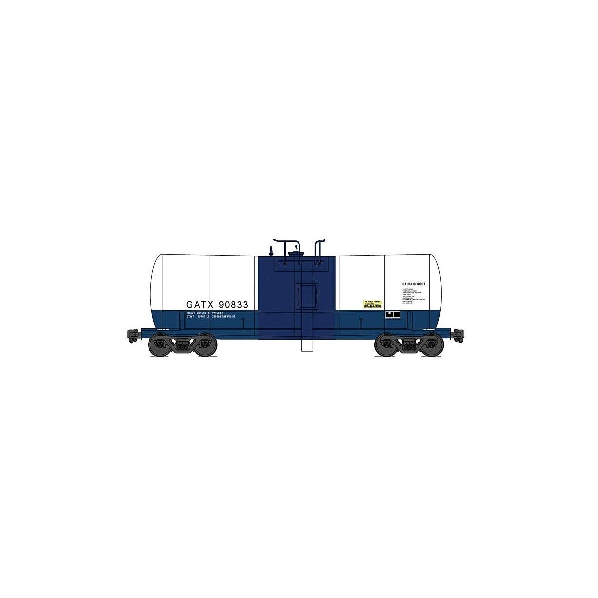 Trinity 19,600-Gallon Tank Car - Ready to Run -- GATX (white, blue), HO, Intermountain Railway Company 47822