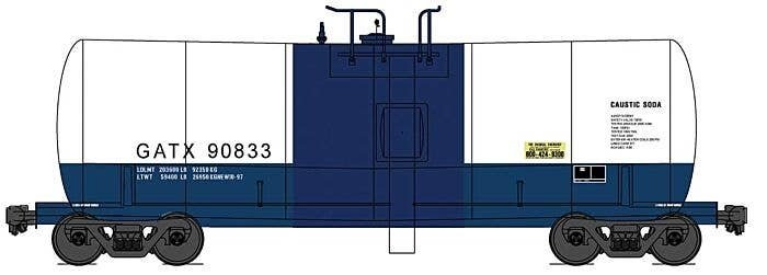 Trinity 19,600-Gallon Tank Car - Ready to Run -- GATX (white, blue), HO, Intermountain Railway Company 47822