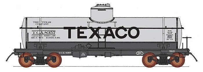 ACF Type 27 Riveted 8,000-Gallon Tank Car - Ready to Run -- Texaco TCX (gray, black, Billboard Texaco), N, Intermountain Railway