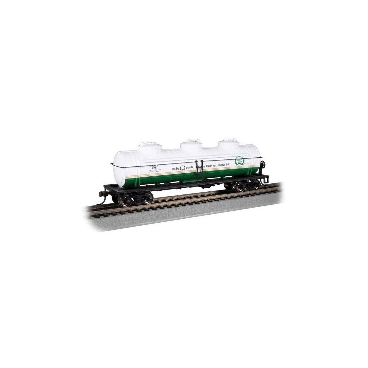 40′ 3-Dome Tank Car - Ready to Run - Silver Series(R) -- Quaker State 721, HO, Bachmann Industries 17110