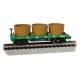 Old-Time Wood Tank Car with 3 Tanks - Ready to Run -- Rock Island (green), N, Bachmann Industries 15556