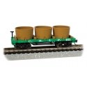 Old-Time Wood Tank Car with 3 Tanks - Ready to Run -- Rock Island (green), N, Bachmann Industries 15556
