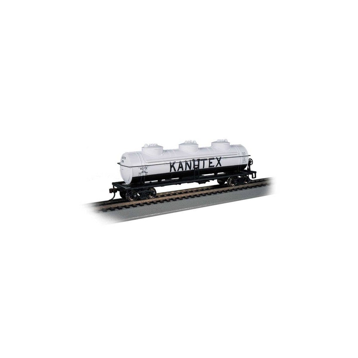 40′ 3-Dome Tank Car - Ready to Run - Silver Series(R) -- Kanotex KOTX 879 (white, black Billboard Lettering), HO, Bachmann Ind