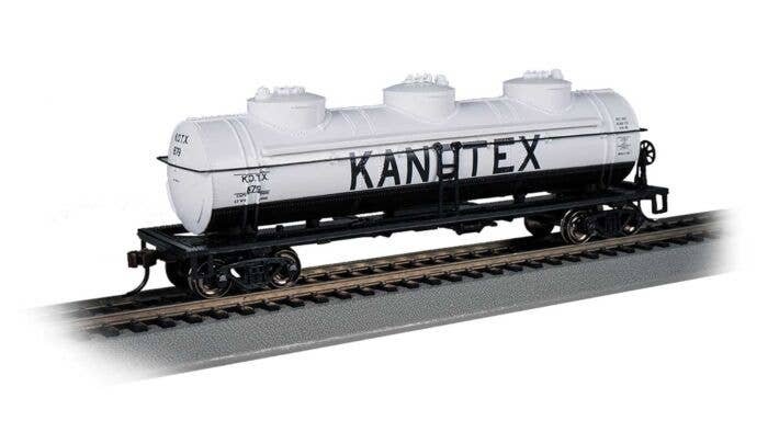 40′ 3-Dome Tank Car - Ready to Run - Silver Series(R) -- Kanotex KOTX 879 (white, black Billboard Lettering), HO, Bachmann Ind