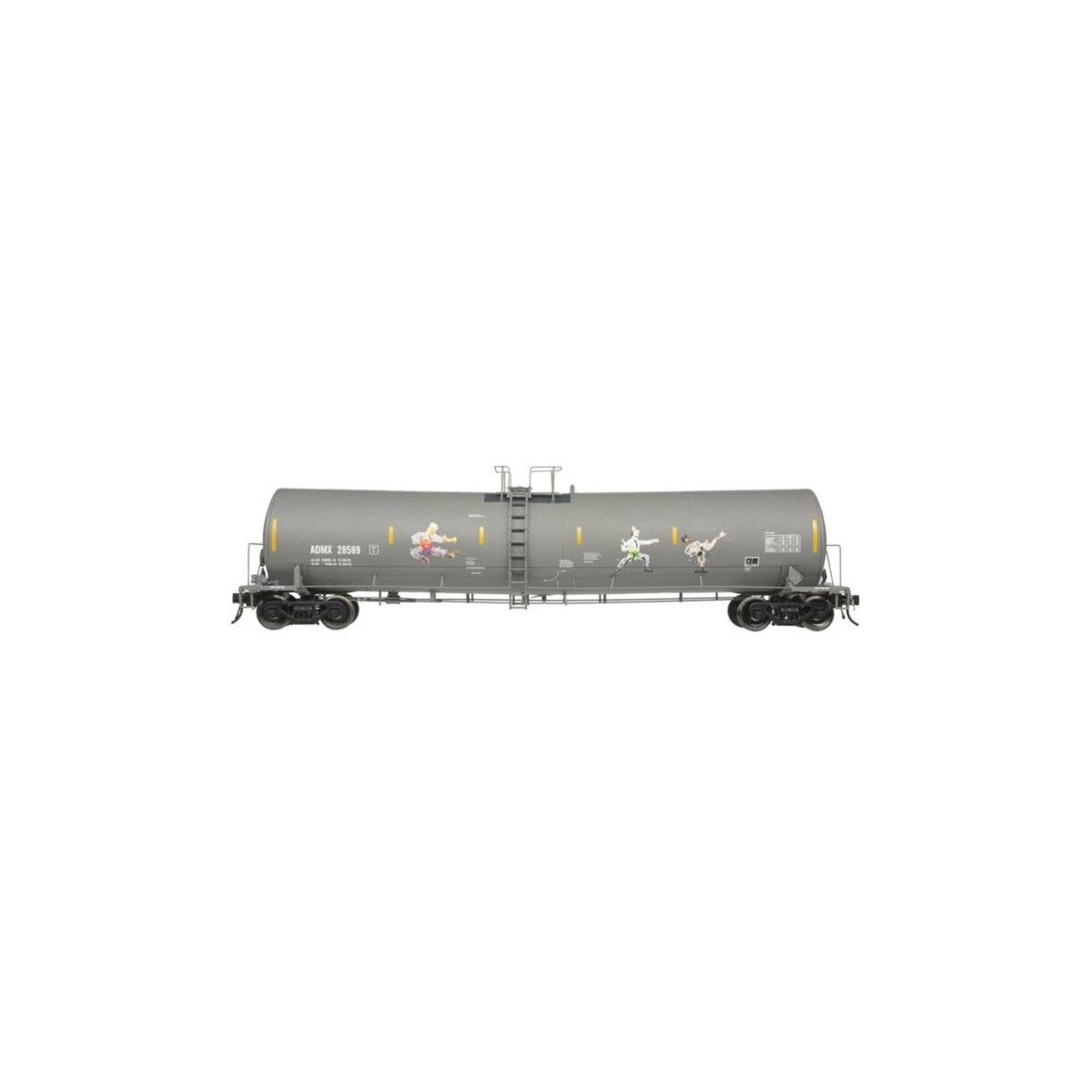 Trinity 25,500-Gallon Tank Car - Ready to Run - Master(R) -- Trinity Industries Leasing TILX 28589 (gray, Kung Fu Fighting Graff