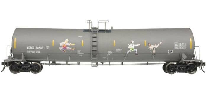 Trinity 25,500-Gallon Tank Car - Ready to Run - Master(R) -- Trinity Industries Leasing TILX 28589 (gray, Kung Fu Fighting Graff