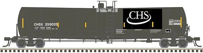 Trinity 25,500-Gallon Tank Car - Ready to Run - Master(R) -- CHS 255033 (black, CHS Logo Yellow Conspicuity Marks), N, Atlas Mod